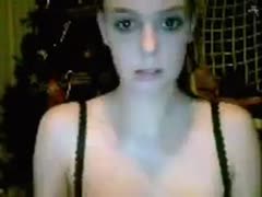 Cute pale honey flashed her petite but cute zeppelins on web camera